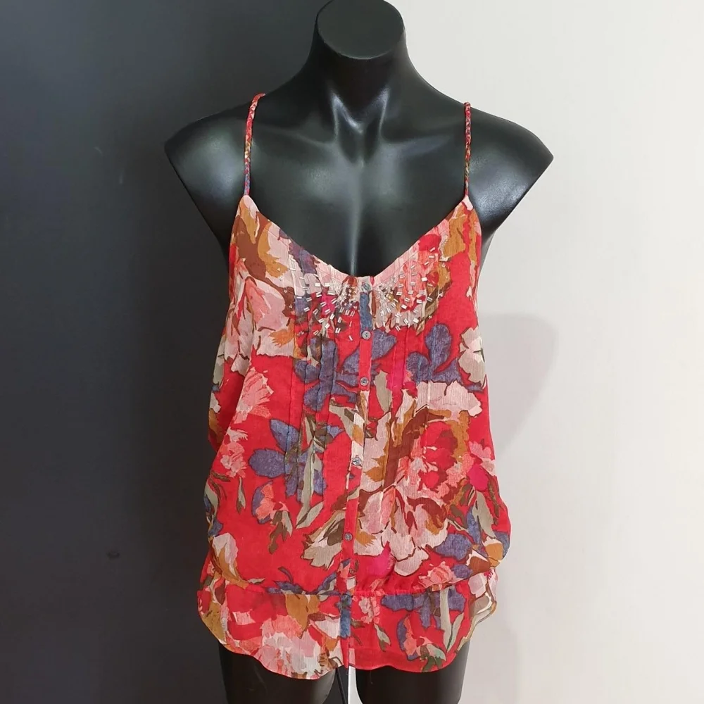 Women's size M 'ABERCROMBIE & FITCH' Gorgeous floral racerback top - Picture 1 of 4